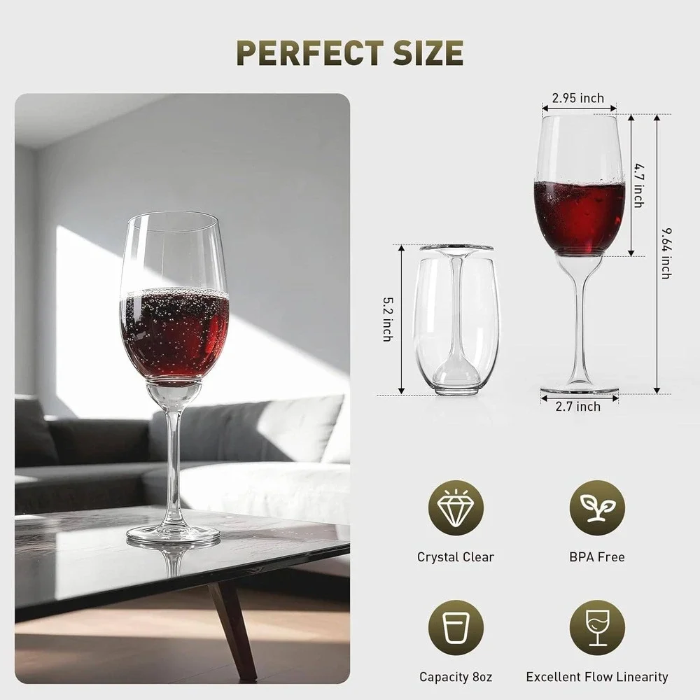 LAKEICUP Plastic Wine Glasses Set of‎ 2: 12oz (6266)